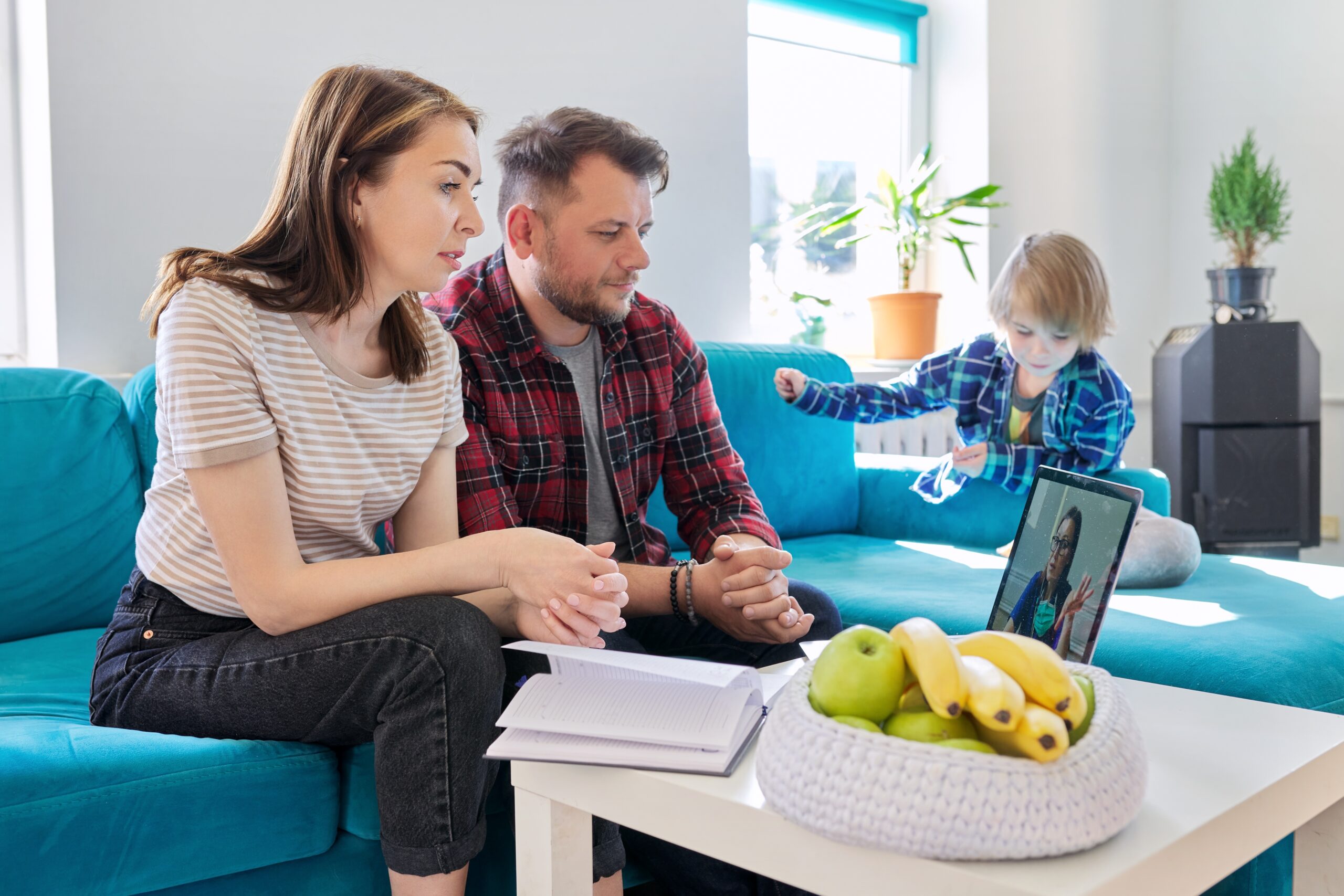 Parents meet with doctor