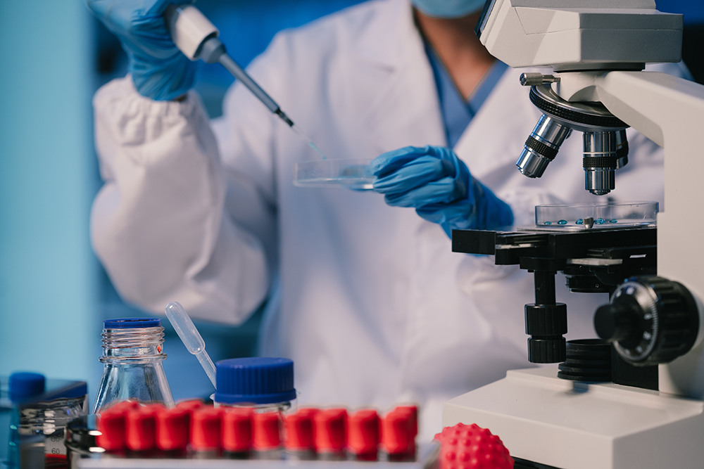 Medical Or Research Scientist Or Doctor Using Looking At A Test