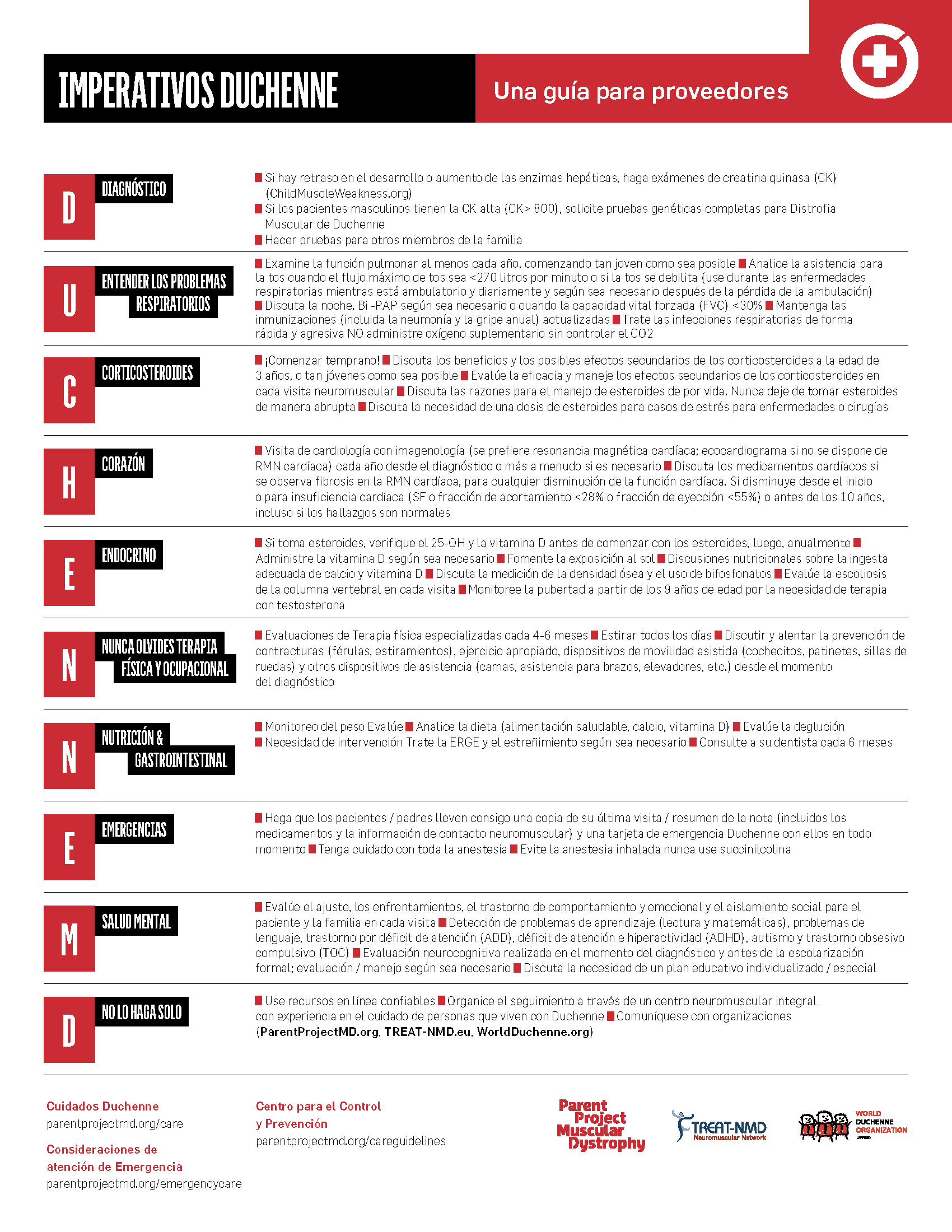 Imperatives For Duchenne MD US Letter 1pp Spanish V02